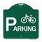 Signmission Bicycle Parking With Graphic, Green & White Aluminum Architectural Sign, 18" x 18", GW-1818-24325 A-DES-GW-1818-24325 - alternate 1